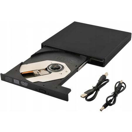 Externe CD/DVD Drive Speler Reader - USB 2.0 CD-Rom Disk Lezer & Brander – Slim Portable Optical Drive